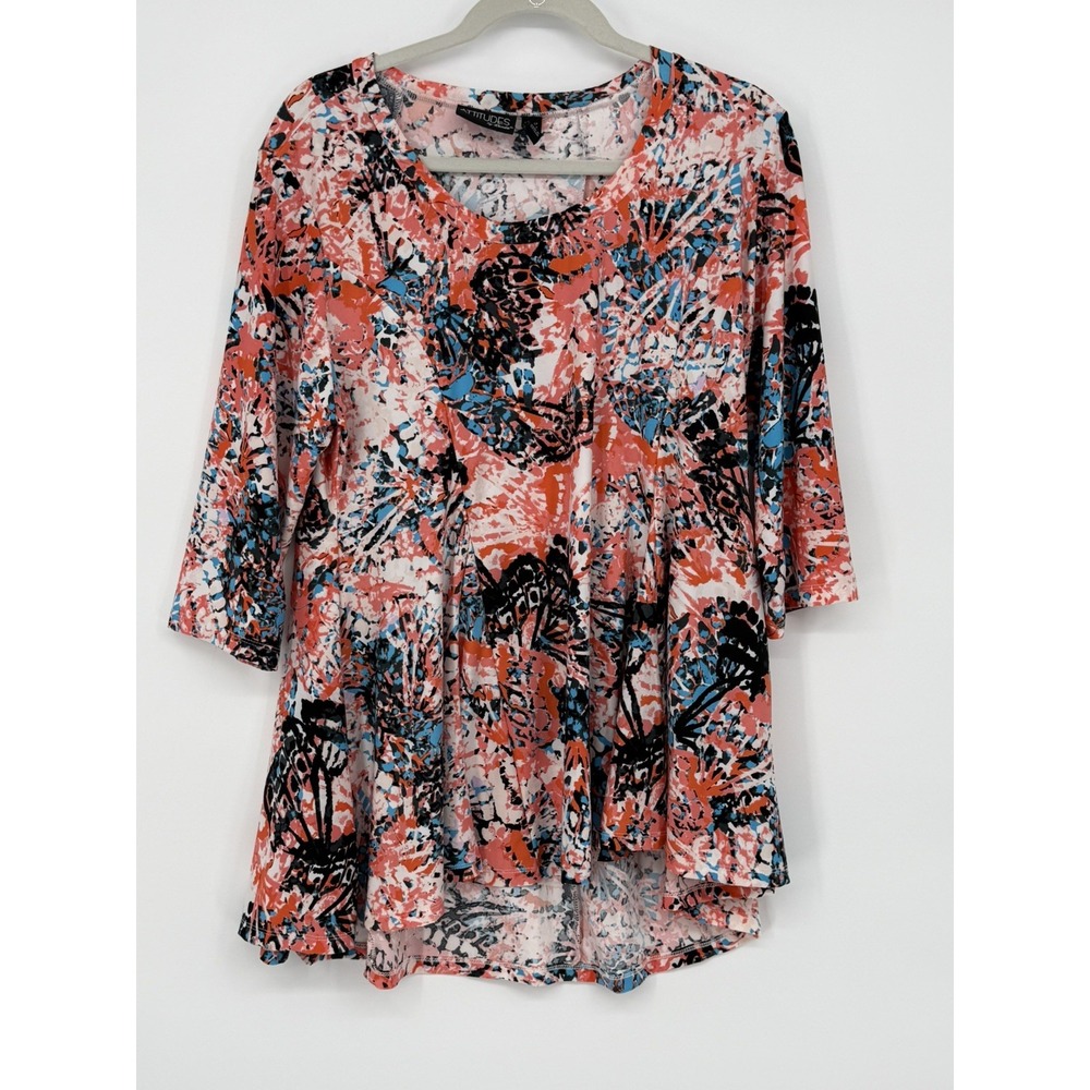Attitudes by Renee Women's 3/4 Sleeve Top Large Petite